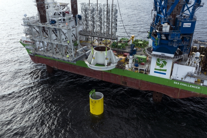 RWE pierwsze na świecie, innowacyjne stalowe kołnierze zainstalowane na farmie wiatrowej Kaskasi-GospodarkaMorska.pl