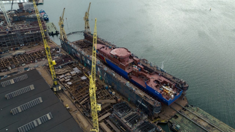 [WIDEO, FOTO] Kadłub patrolowca dla Straży Granicznej oficjalnie zwodowany-GospodarkaMorska.pl