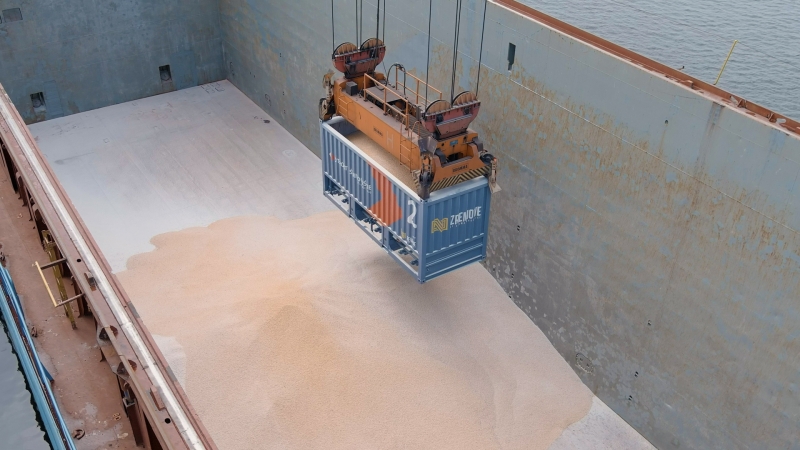 Kontener z Chojnic usprawni transport zbóż [WIDEO]-GospodarkaMorska.pl