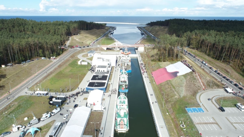 Otwarcie kanału żeglugowego przez Mierzeję Wiślaną [WIDEO]-GospodarkaMorska.pl