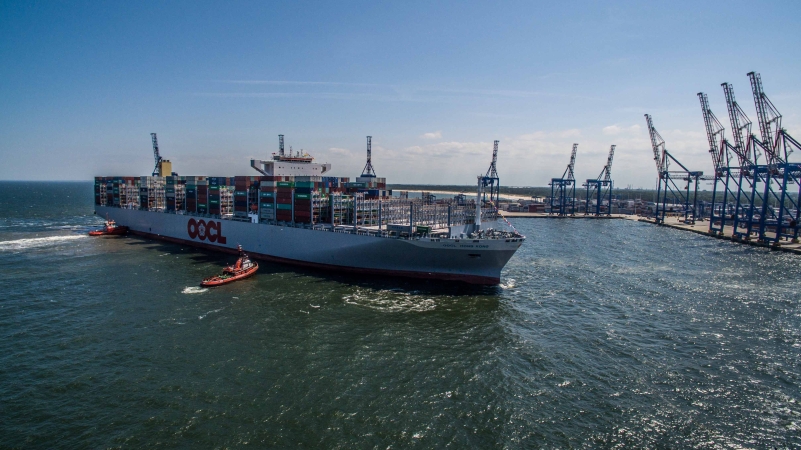 OOCL Hong Kong - największy kontenerowiec świata w terminalu DCT-GospodarkaMorska.pl