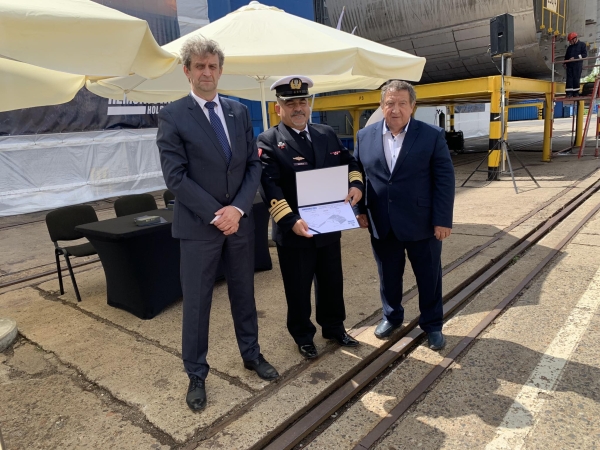 Położenie stępki pod ORP Jaskółka. Kolejny etap budowy niszczyciela min w Remontowa Shipbuilding S.A.-GospodarkaMorska.pl