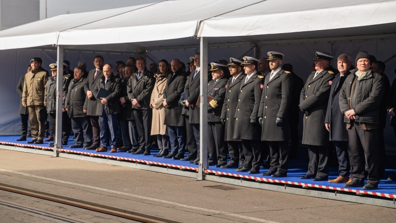 Położenie stępki pod ORP Rybitwa. To kolejny niszczyciel min powstający w stoczni Remontowa Shipbuilding S.A.-GospodarkaMorska.pl