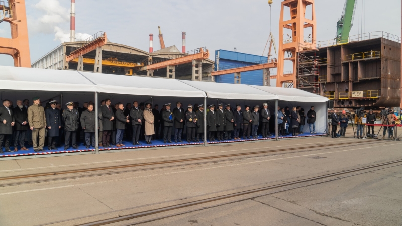 Położenie stępki pod ORP Rybitwa. To kolejny niszczyciel min powstający w stoczni Remontowa Shipbuilding S.A.-GospodarkaMorska.pl