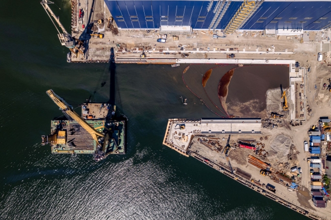 Budowa wnęki dokowej w Porcie Gdynia. Stary slip rozebrany-GospodarkaMorska.pl