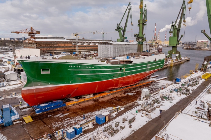 Karstensen: trawler dla Norwegów zwodowany, choć przeszkodził zeszłotygodniowy wypadek w sąsiedztwie-GospodarkaMorska.pl