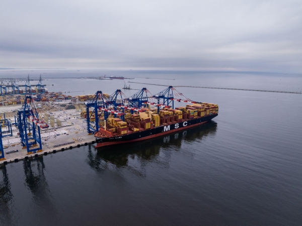 MSC Maura w Baltic Hub. Do Portu Gdańsk przybył pierwszy kontenerowiec w ramach serwisu oceanicznego Albatros-GospodarkaMorska.pl