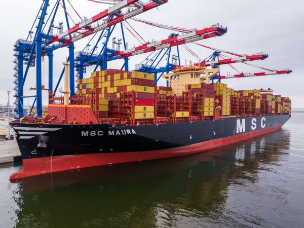 MSC Maura w Baltic Hub. Do Portu Gdańsk przybył pierwszy kontenerowiec w ramach serwisu oceanicznego Albatros-GospodarkaMorska.pl