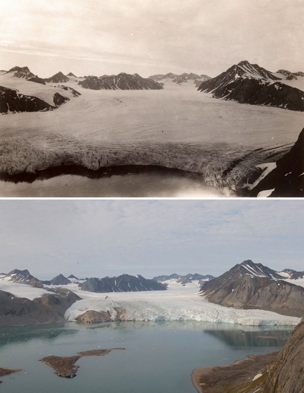 Arktyka się topi. Szokujące zdjęcia pokazują konsekwencje 100 lat zmian klimatycznych (foto)-GospodarkaMorska.pl