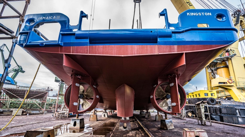 Wodowanie wielozadaniowego statku dla Jamajki w stoczni Safe (foto, wideo)-GospodarkaMorska.pl