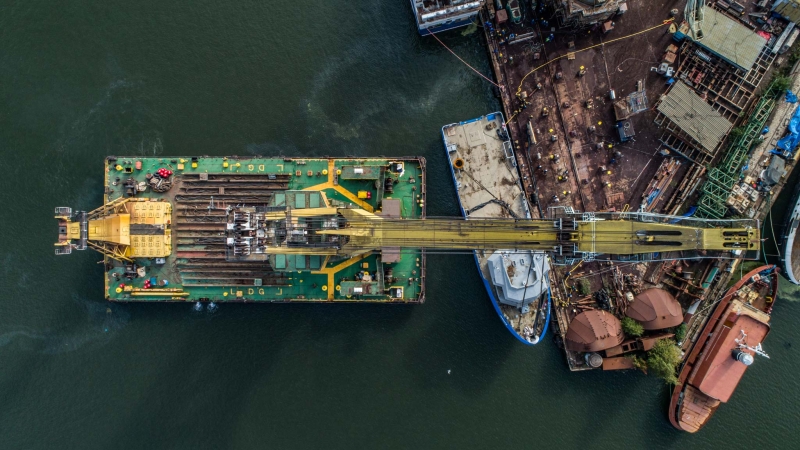 Wodowanie wielozadaniowego statku dla Jamajki w stoczni Safe (foto, wideo)-GospodarkaMorska.pl