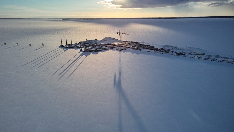 Atak zimy nie opóźnił prac na Mierzei-GospodarkaMorska.pl