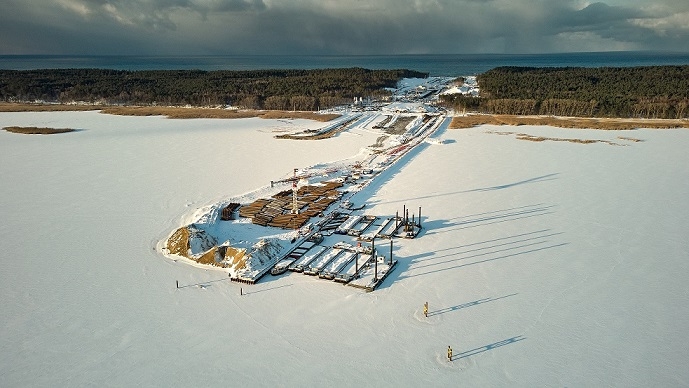 Atak zimy nie opóźnił prac na Mierzei-GospodarkaMorska.pl