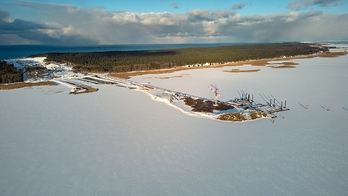 Atak zimy nie opóźnił prac na Mierzei-GospodarkaMorska.pl