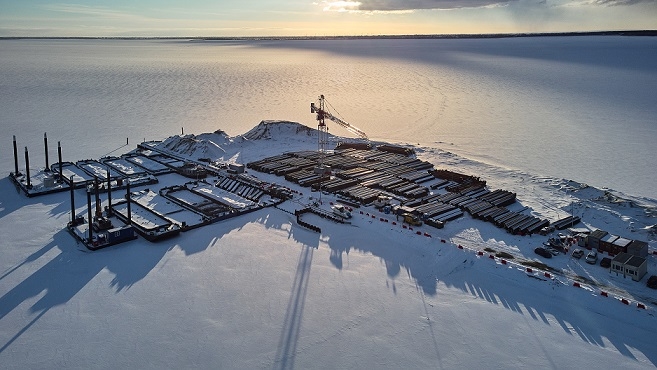 Atak zimy nie opóźnił prac na Mierzei-GospodarkaMorska.pl